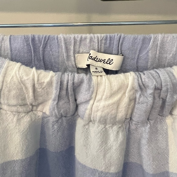 Madewell Linen-Blend Side-Button Midi Skirt in Gingham Check - Picture 5 of 5